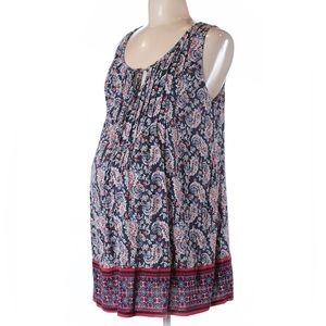 Motherhood Maternity Sleeveless Paisley Print Top Blue Sz M